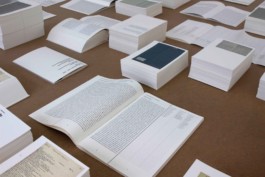 The Mistake of this Book is to be a Book, printed matter on table, exhibition, by Jian Haake (ohjian)