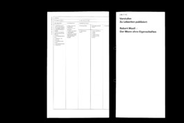 The Man Without Qualities, An Experiment, experimental book design, two leaflets, by Jian Haake (ohjian)